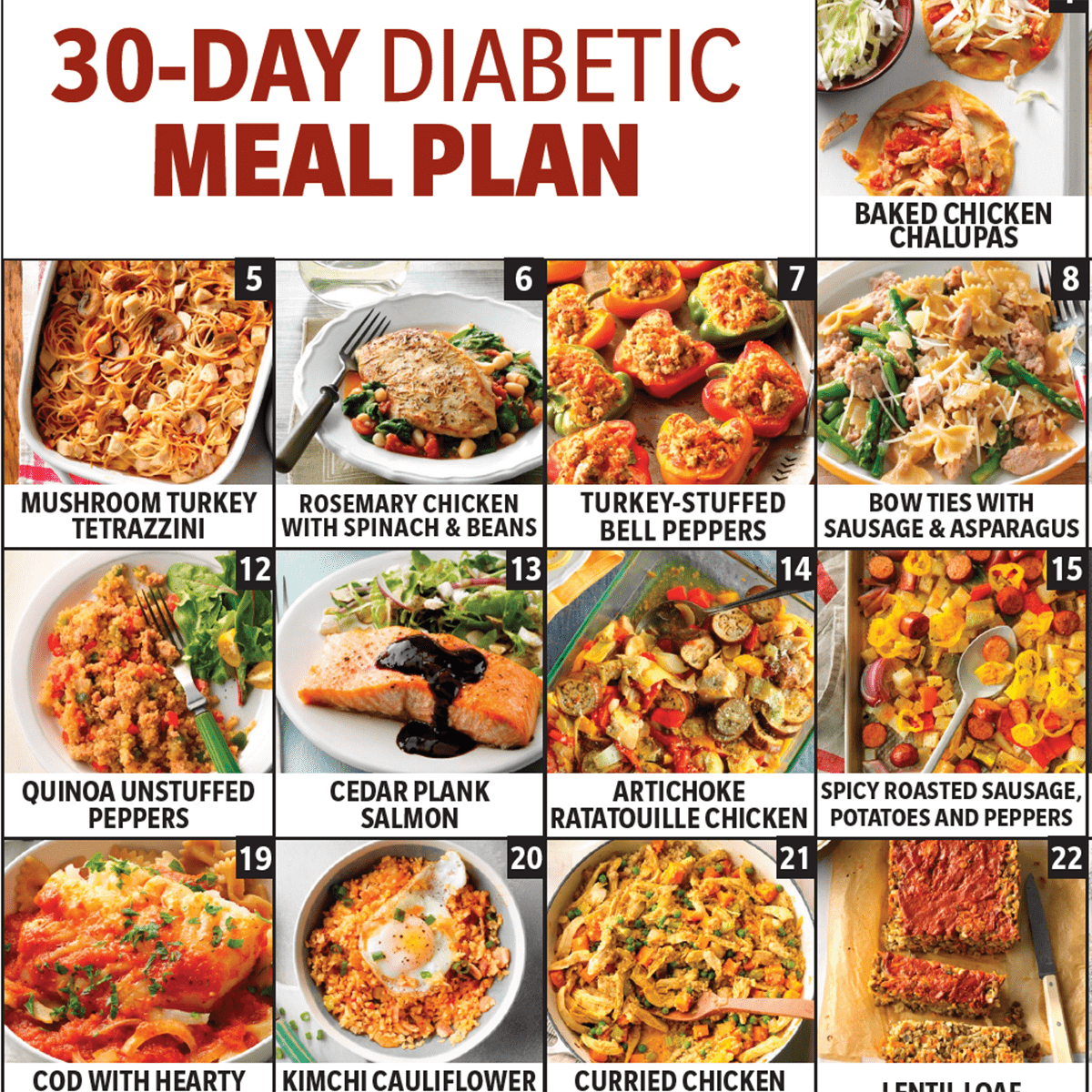 Our 30-Day Diabetic Meal Plan (With A Pdf!) I Taste Of Home throughout Free Printable Diabetic Meal Plans