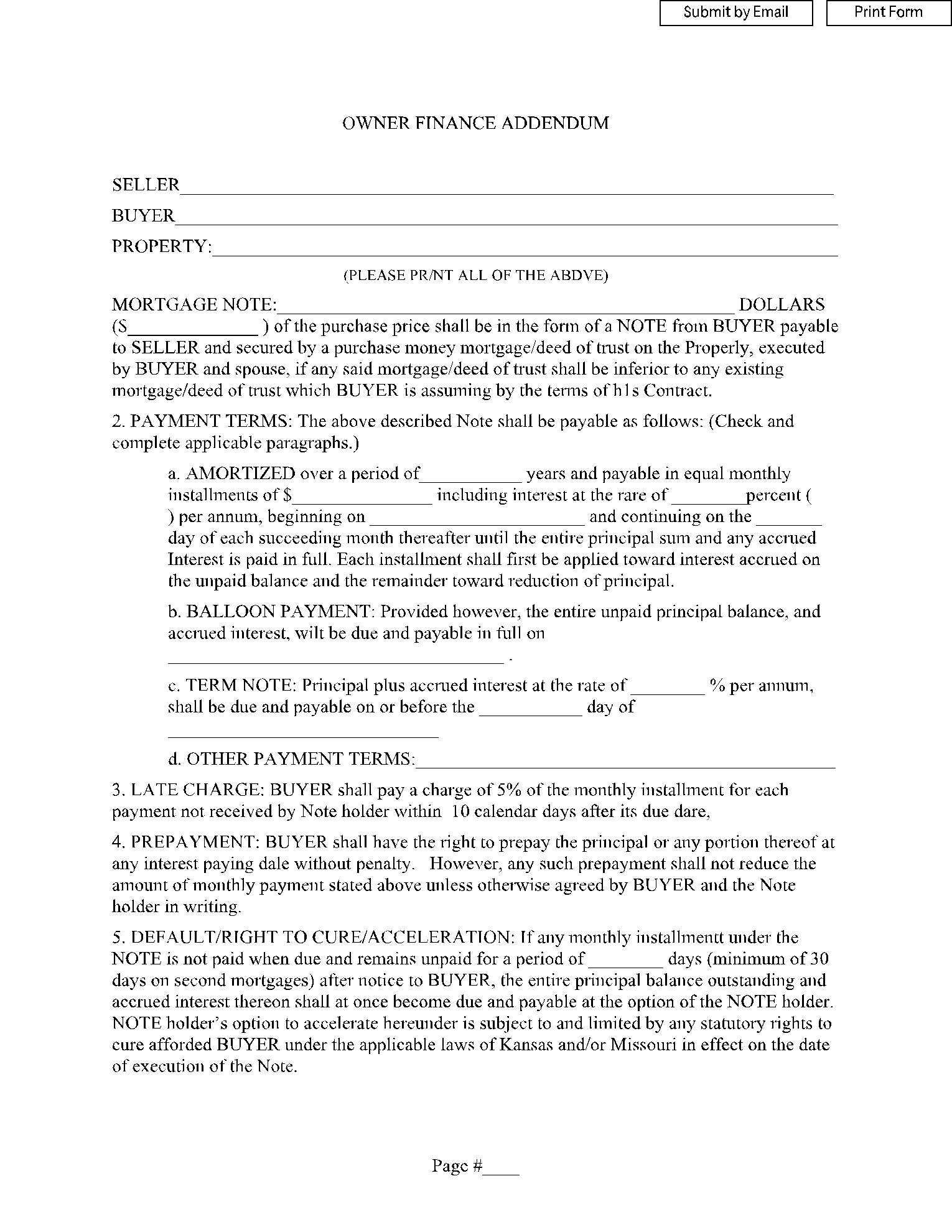 Owner Financing Contract Template: Get Free Sample (2021) intended for Free Printable Owner Financing Contract
