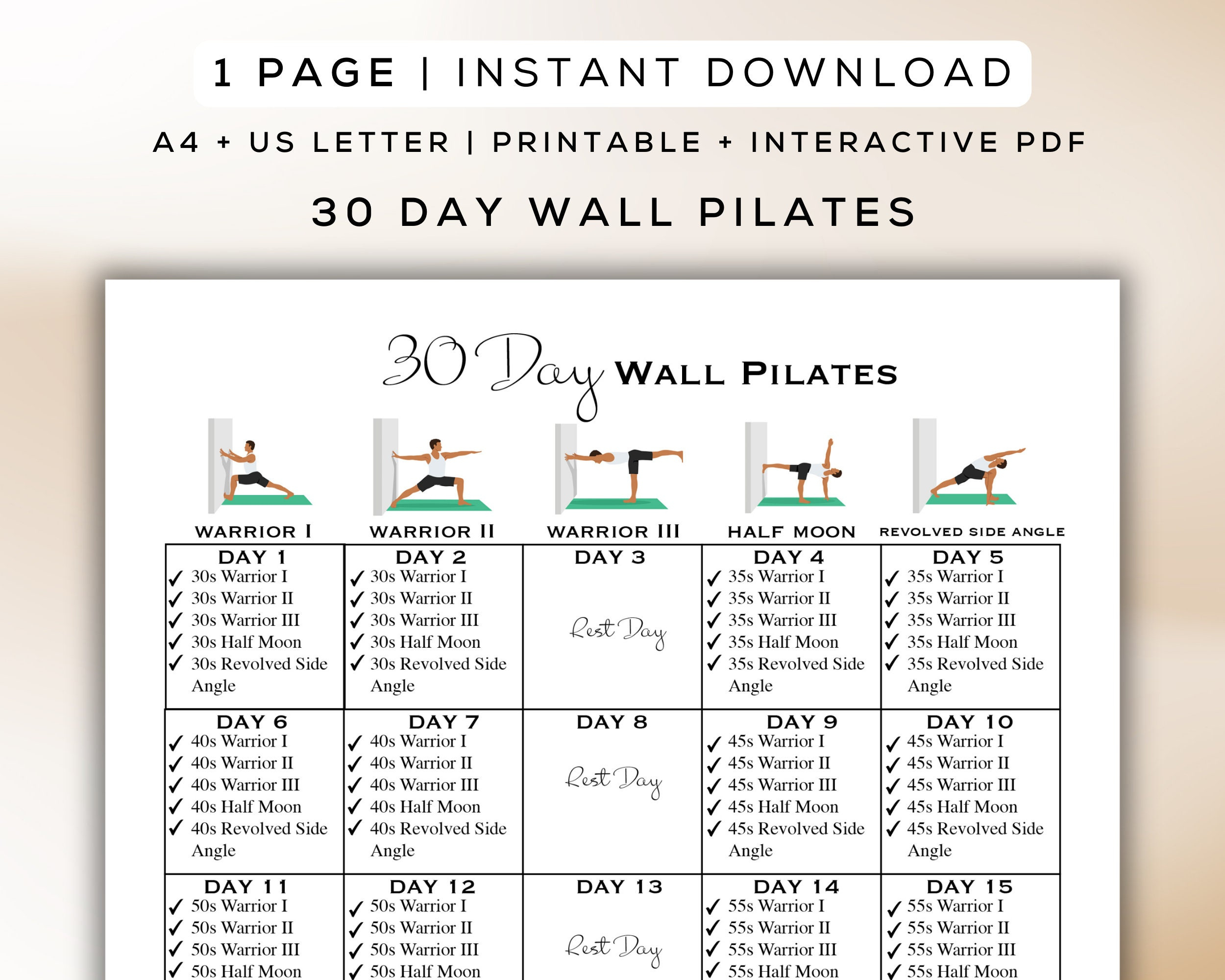 Pilates Wall Workout Chart Free Free Printable Wall Pilates in Free Printable Wall Pilates Chart