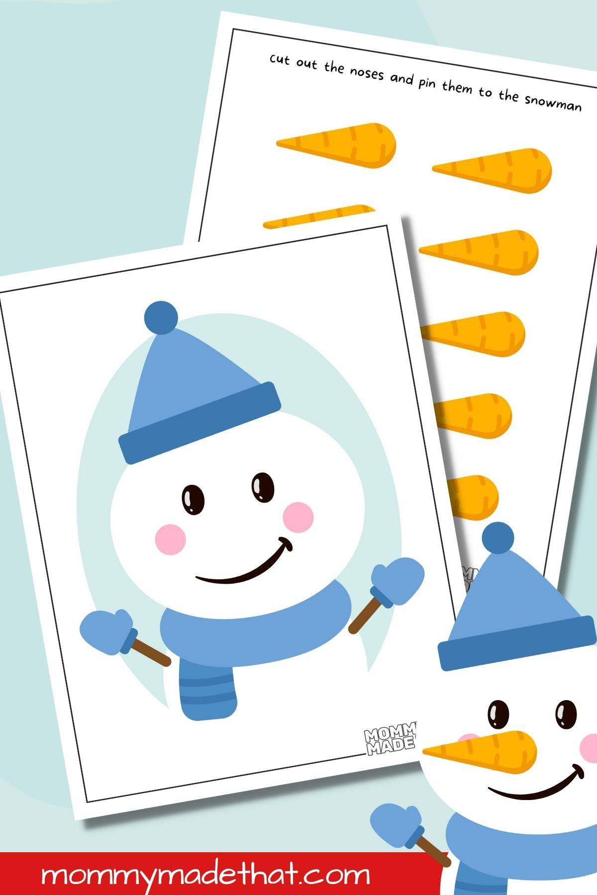 Pin The Nose On The Snowman (Cute Free Printable Game!) inside Pin The Nose On The Snowman Printable