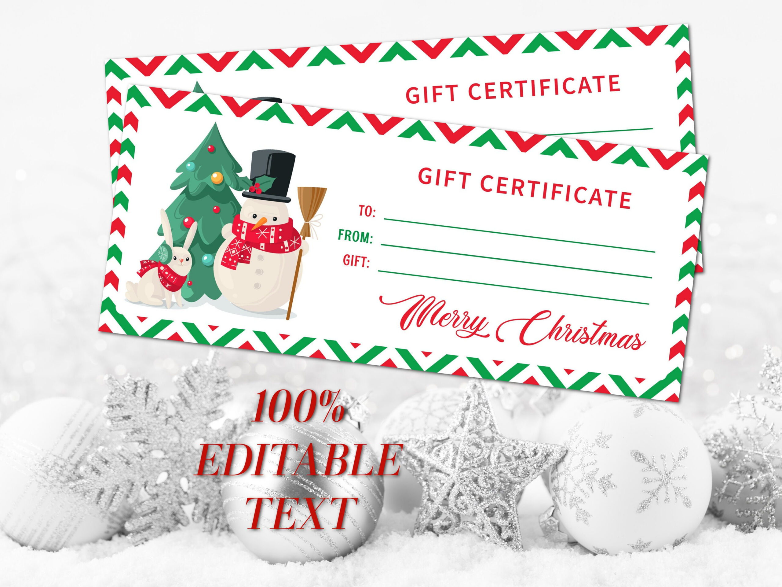 Printable Christmas Gift Certificate Template Editable Kids intended for Printable Gift Certificates For Christmas