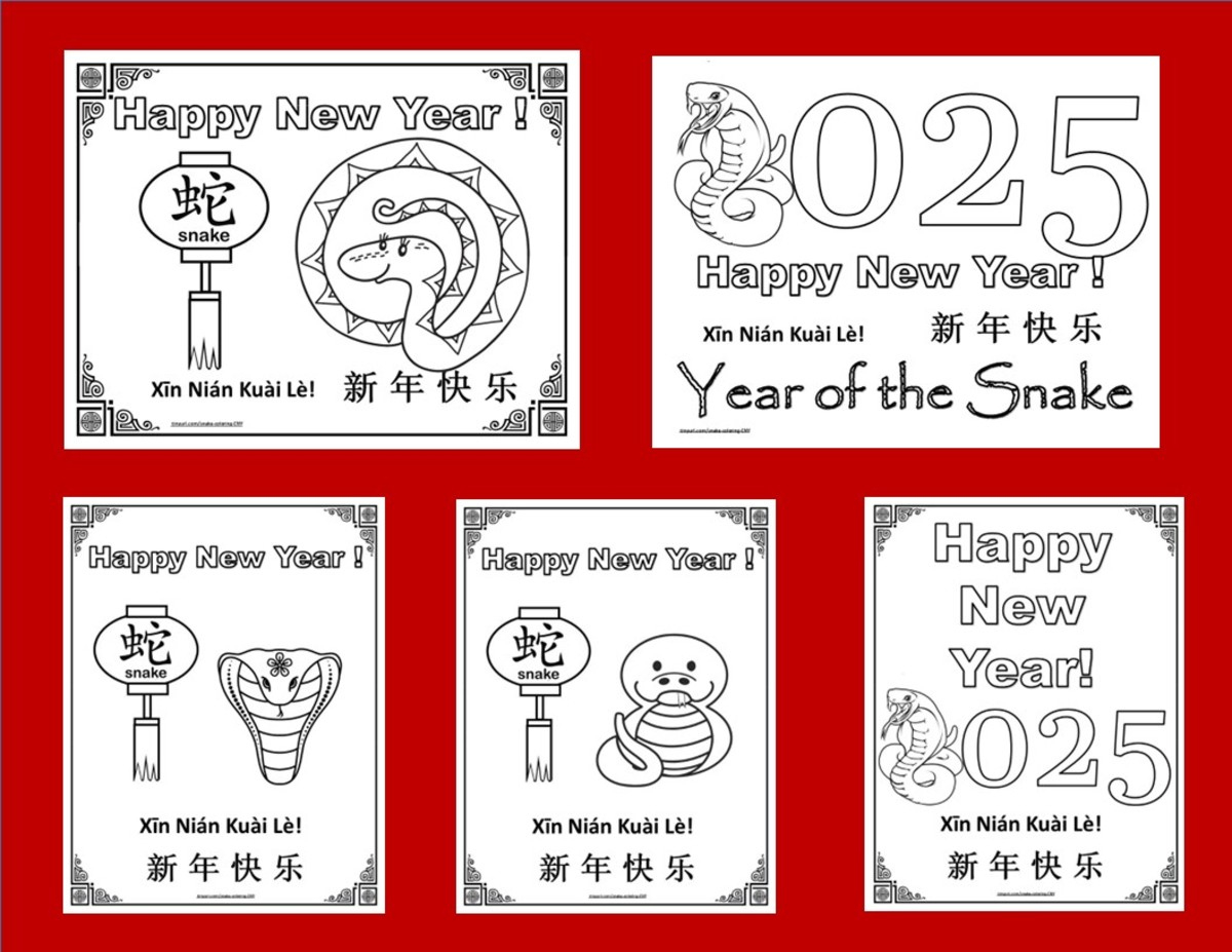 Printable Coloring Pages For Chinese New Year: "Year Of The Snake pertaining to Year of the Snake Printable