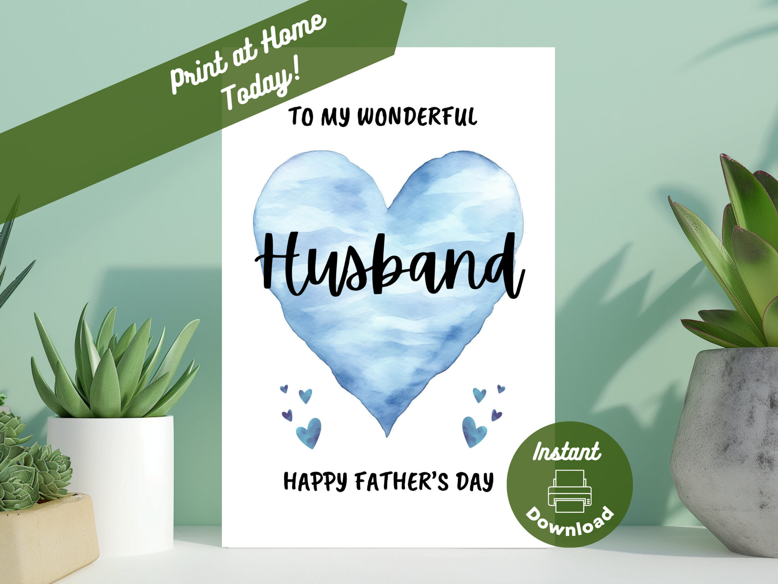 Printable Father'S Day Card For Husband, Instant Download, Print throughout Printable Fathers Day Card For Husband