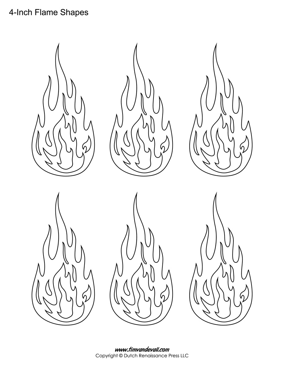 Printable Flame Stickers, Flame Templates, Flame Shapes within Printable Cut Out Flame Template