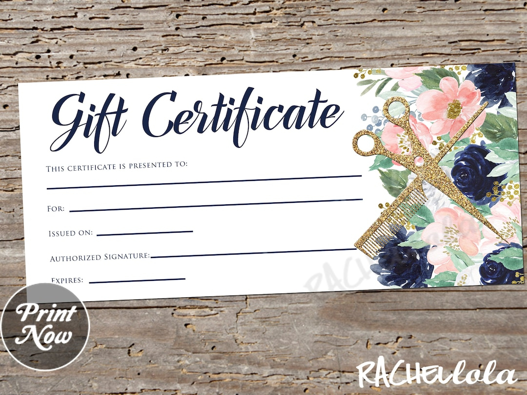 Printable Hair Salon Gift Certificate Template, Hair Stylist pertaining to Hair Salon Gift Certificate Template Free Printable