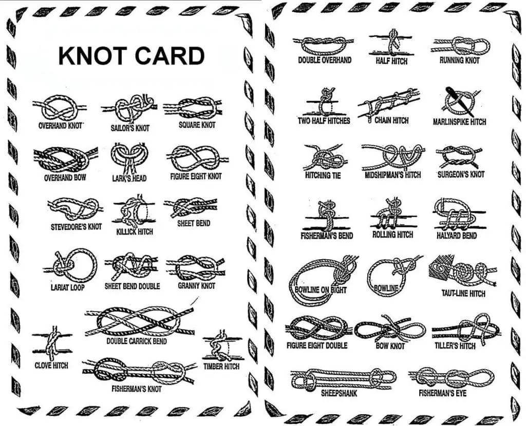 Printable Knot Tying Cards with Printable Knot Tying Guide