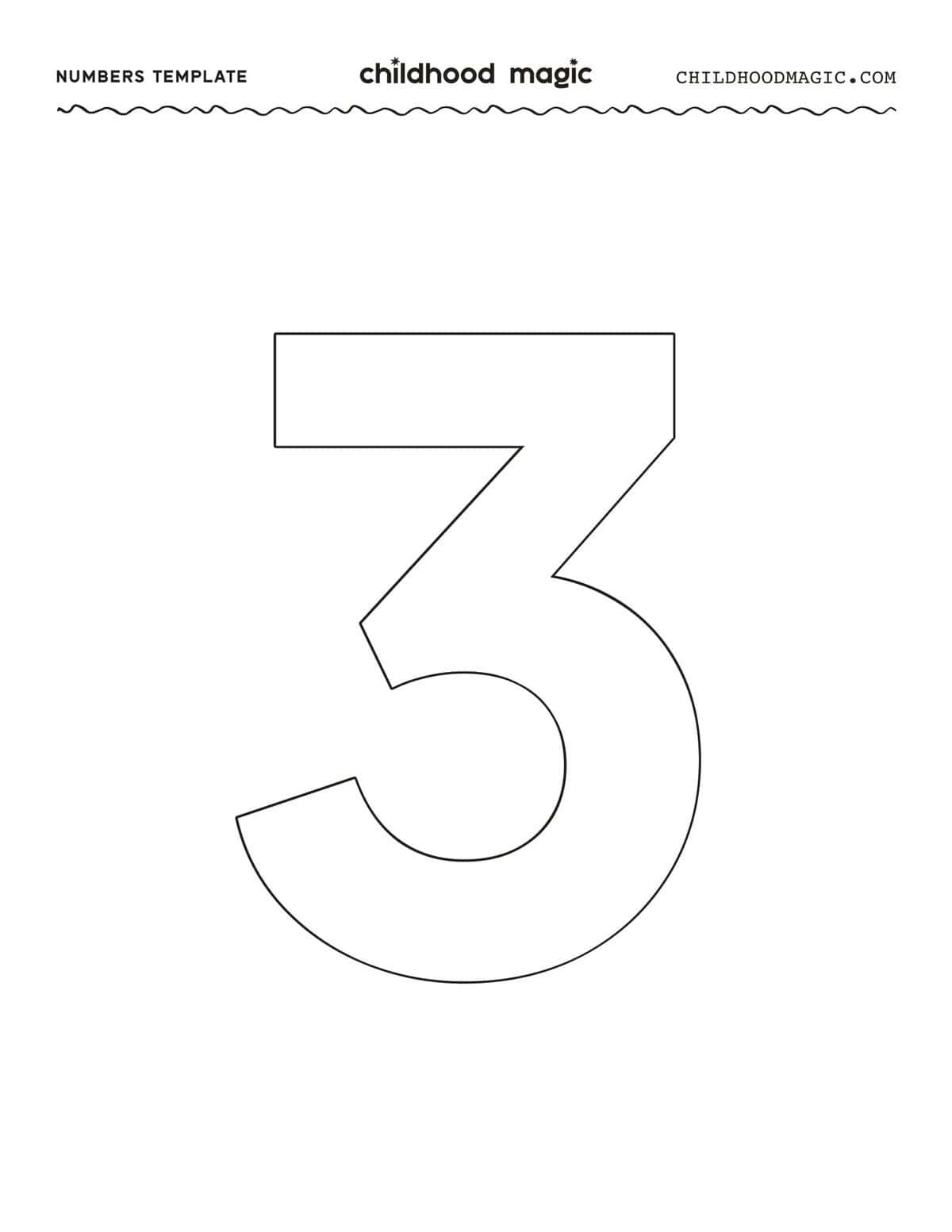 Printable Numbers 0-9: Free Number Outlines For Kids - Childhood Magic within 1 2 3 Magic Printables