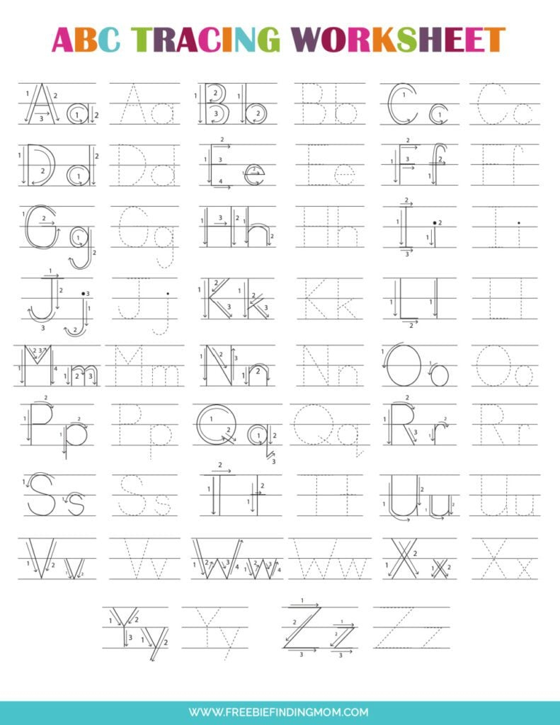 Printable Preschool Tracing Worksheets: Alphabet with Free Printable Abc Worksheets For Preschool