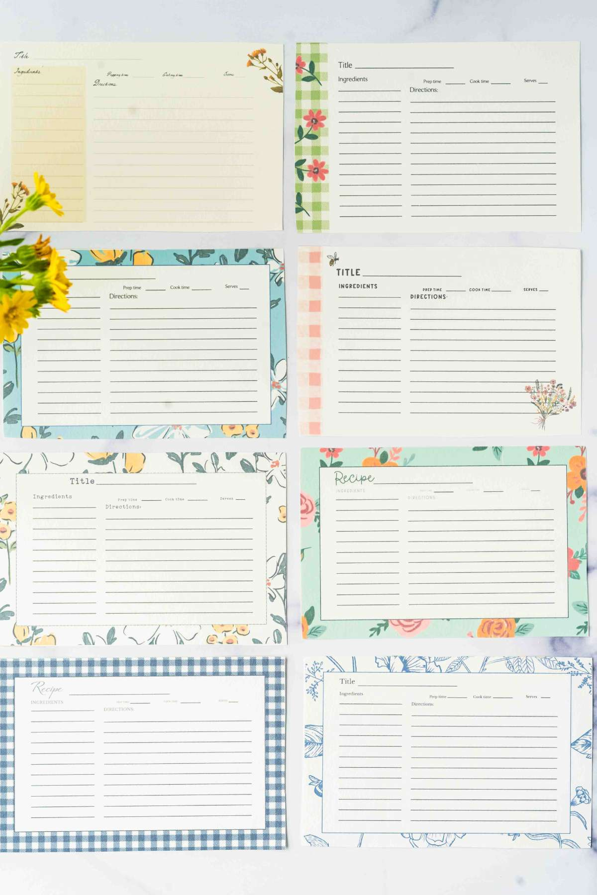 Printable Recipe Cards {10 Free + Beautiful Varieties} pertaining to Free Printable Recipe Cards