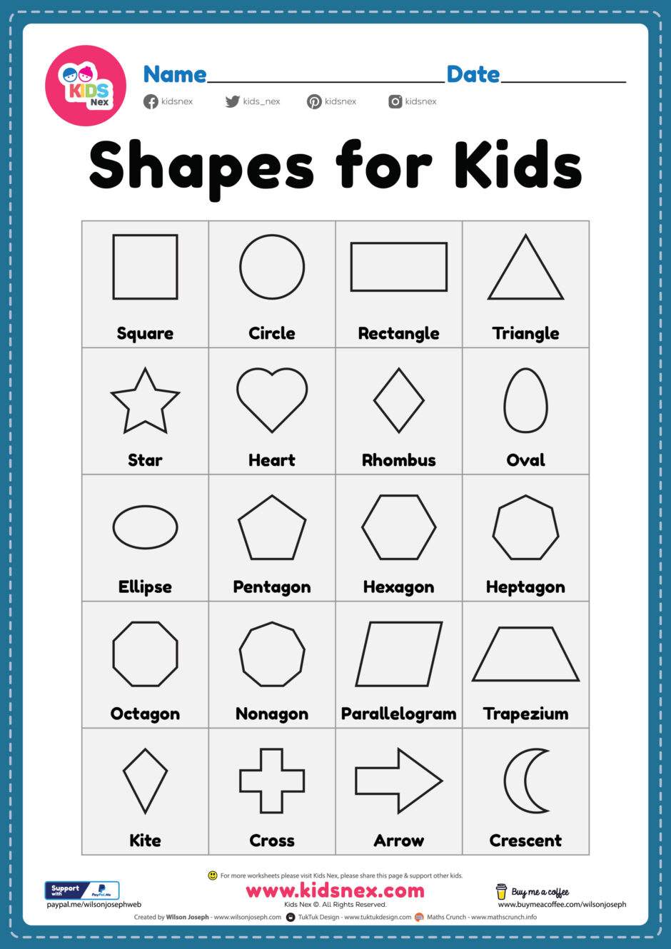 Printable Shapes For Preschool - Free Printable Pdf For Kids pertaining to Free Printable Preschool Worksheets Shapes
