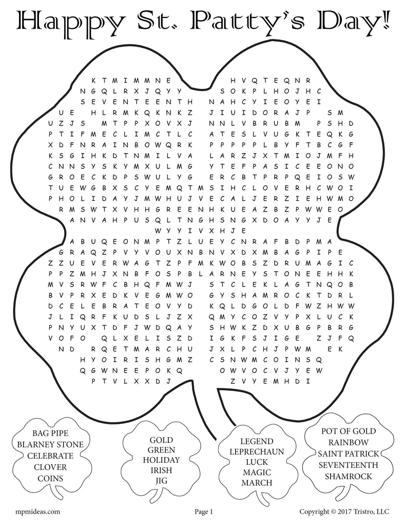 Printable St. Patricks Day Word Search! – Supplyme - Worksheets throughout Free Printable St Patrick'S Day Word Search