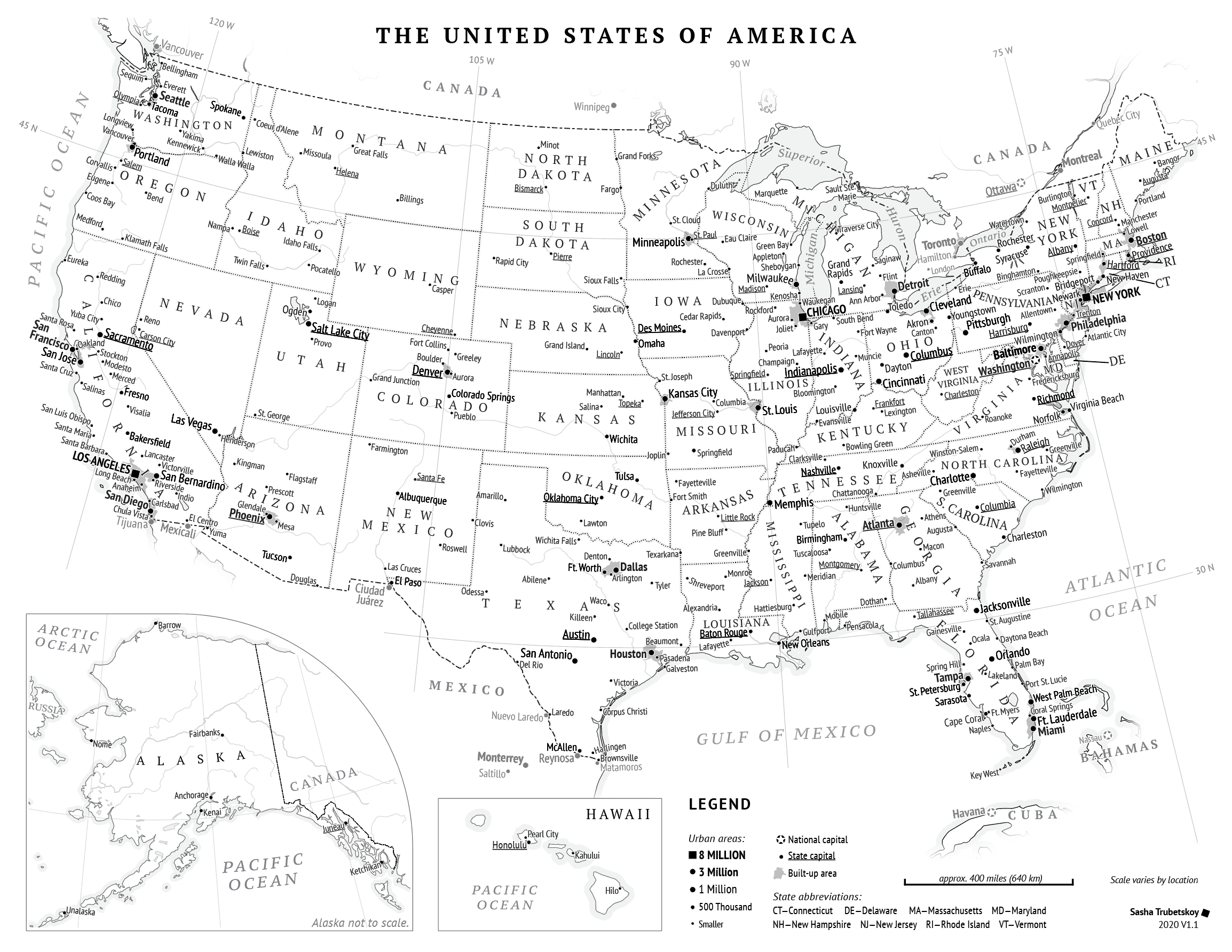 Printable United States Map | Sasha Trubetskoy inside Printable Us Map Of States
