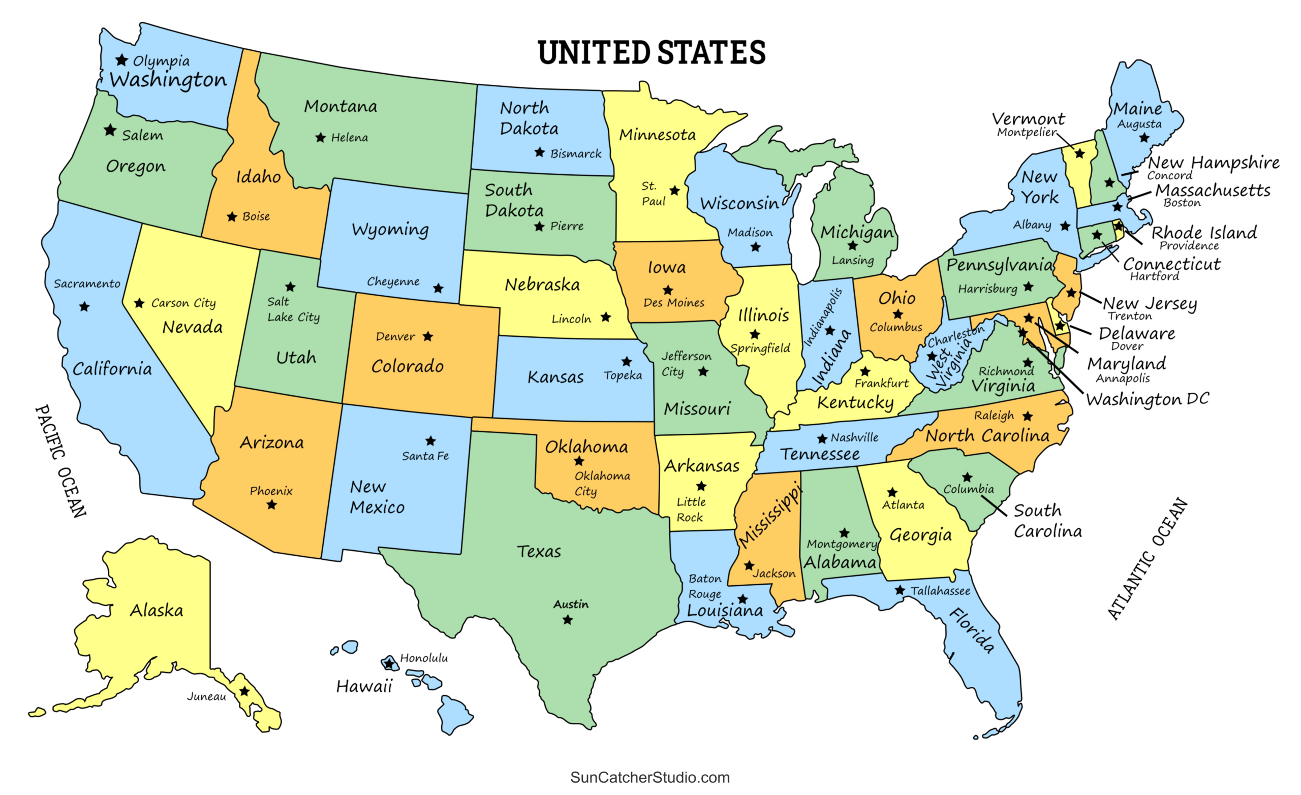 Printable Us Maps With States (Usa, United States, America) – Free with regard to Printable Us Map With State Names