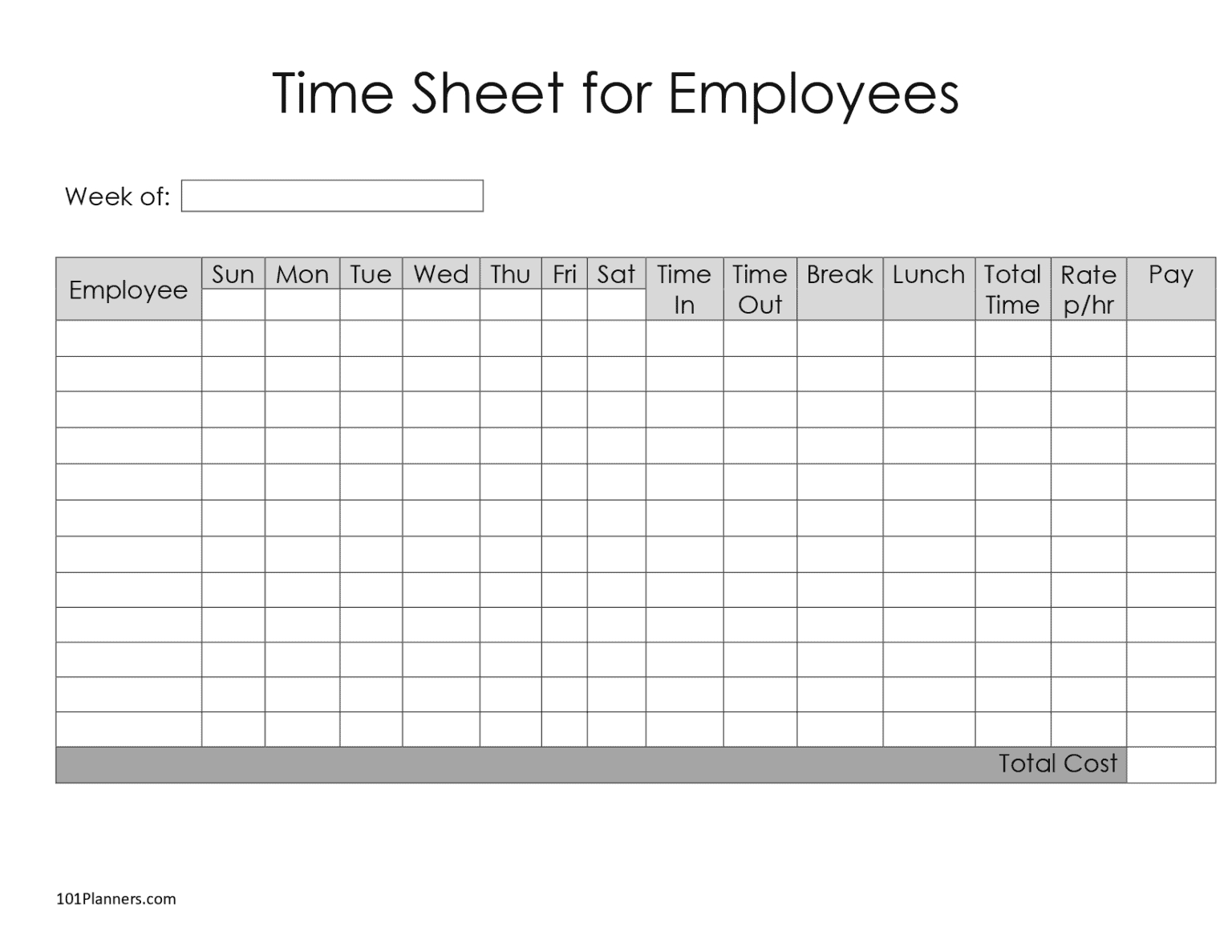 Printable Weekly Time Sheets Free - Printable Party Favors in Free Time Card Template Printable