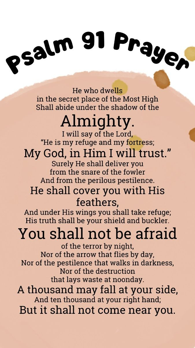 Psalm 91 Prayer Of Protection Printable! regarding Psalm 91 Printable Free
