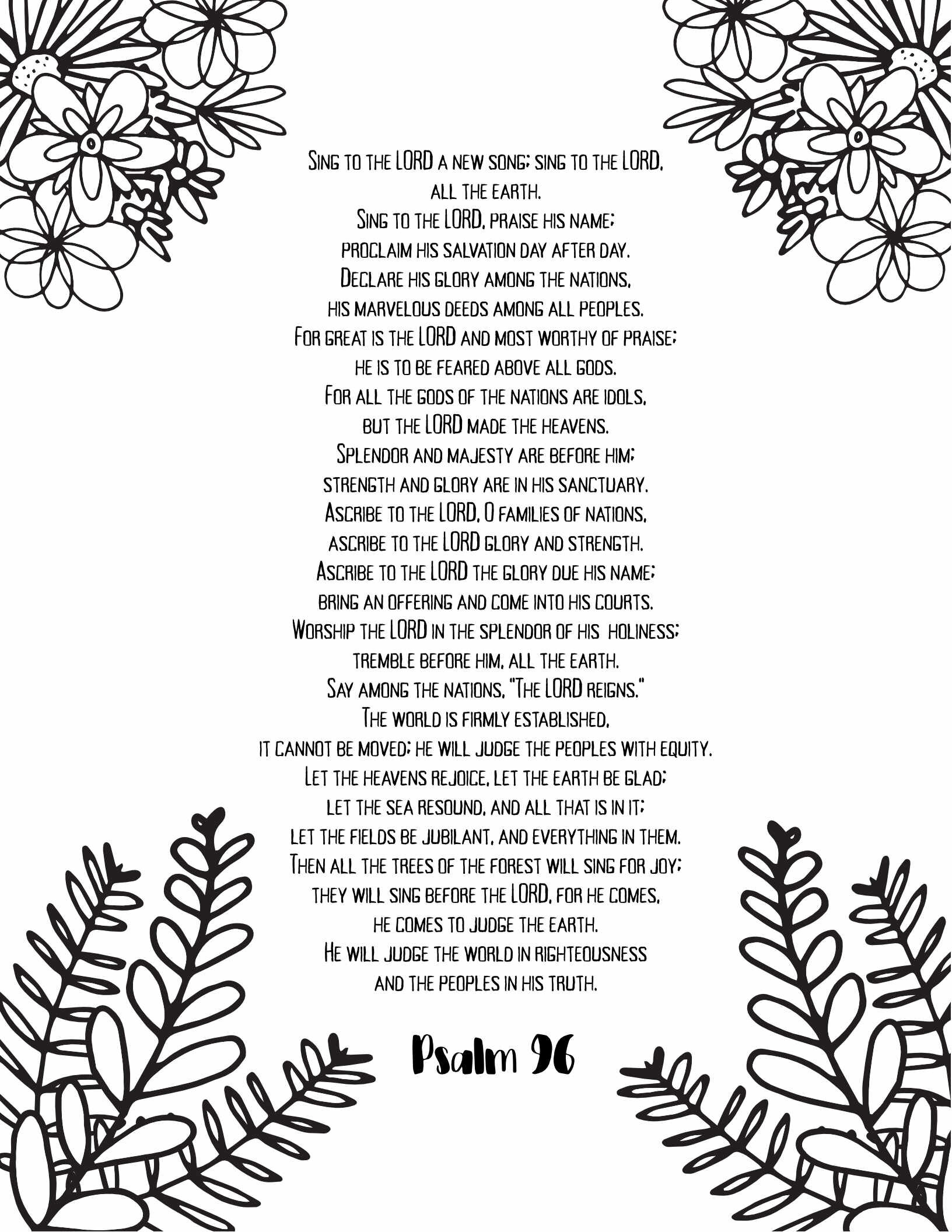 Psalms 91 - 100 - Free Coloring — Stevie Doodles intended for Psalm 91 Printable Free