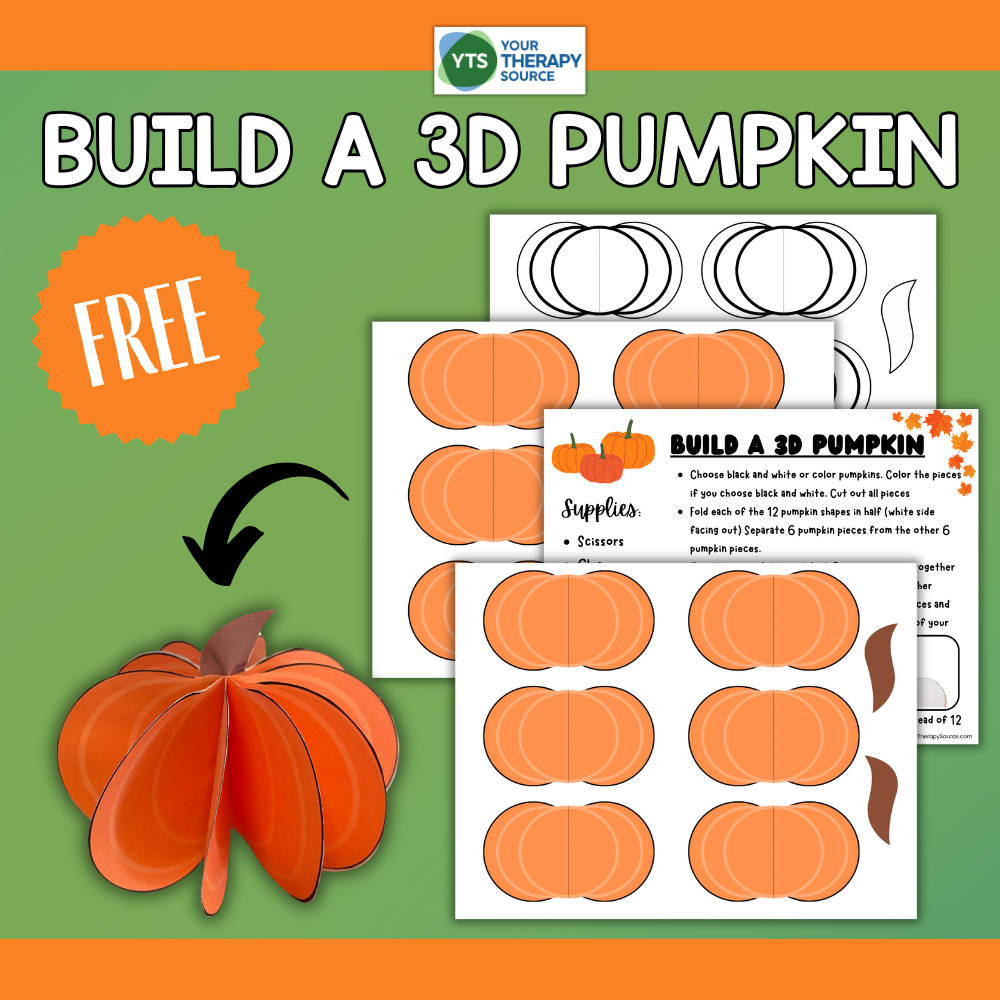 Pumpkin Craft For Kids - Free Printable - Your Therapy Source intended for Printable 3D Paper Pumpkin Templates