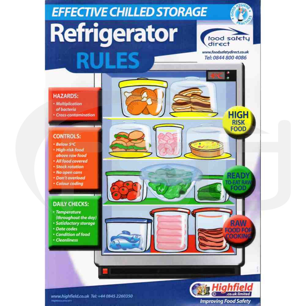 Refrigerator Rules Poster - Food Safety Direct with regard to Printable Fridge Layout Food Safety Poster