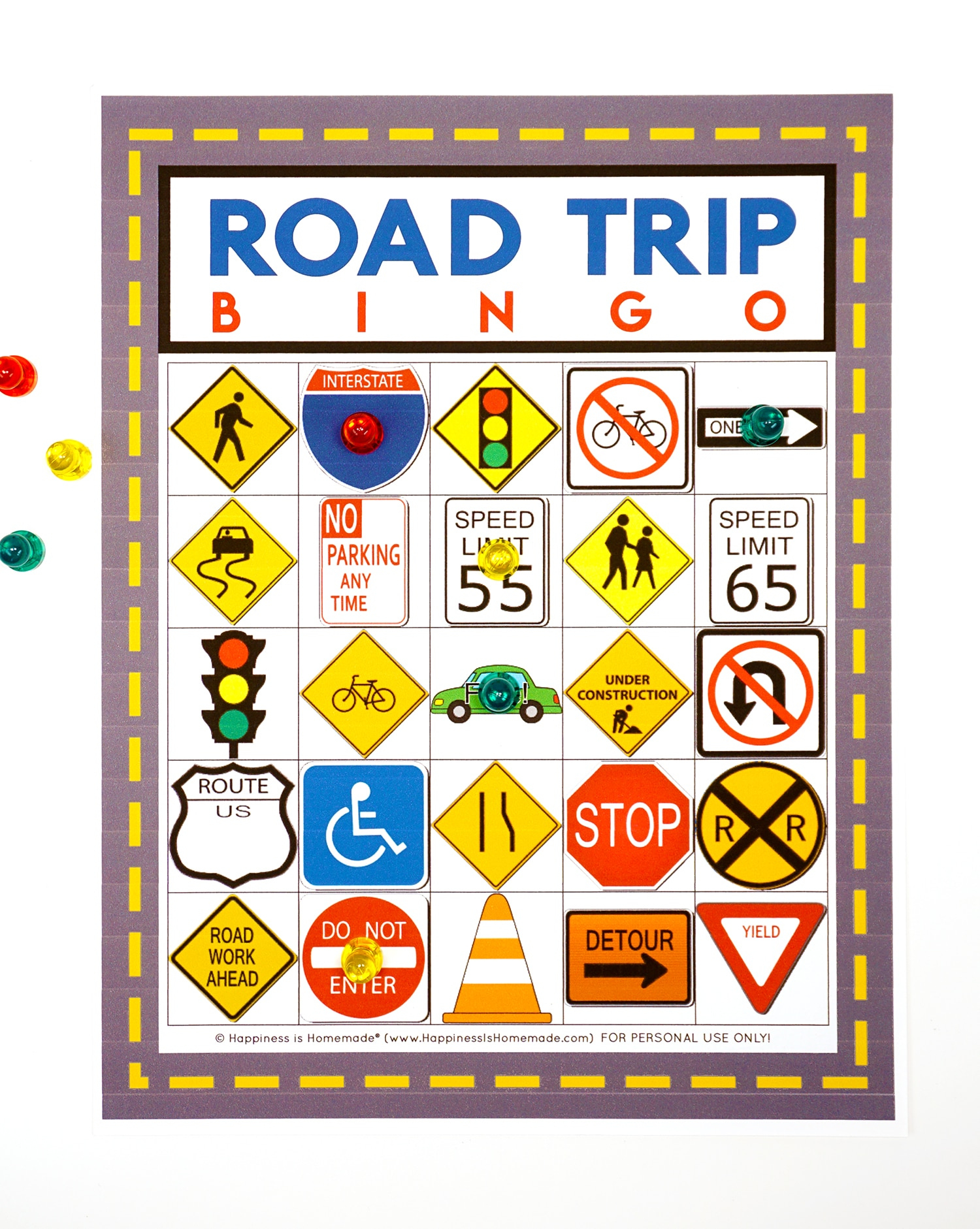 Road Trip Bingo Game - Free Printable - Happiness Is Homemade for Road Trip Games Free Printable