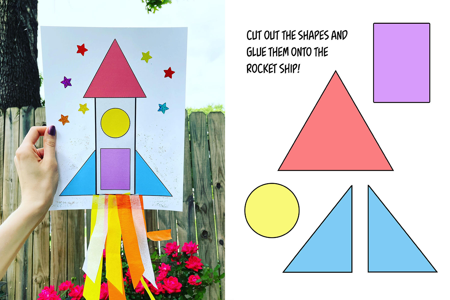 Rocket Ship Craft For Preschool! (With Free Templates!) ⋆ The inside Printable Cut Out Rocket Template