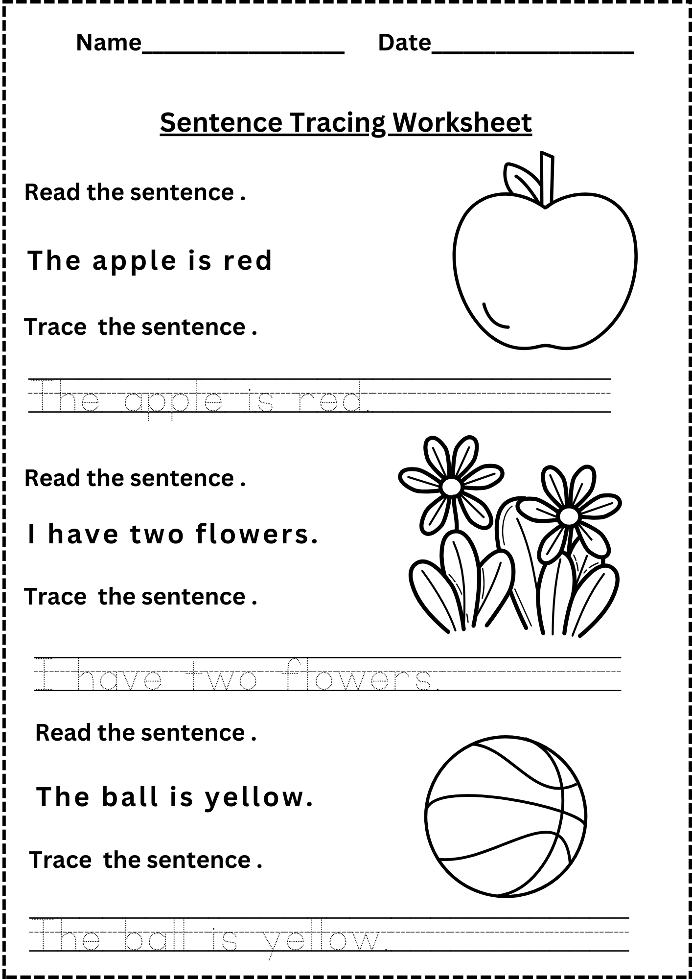 Sentence Writing Practice Worksheets Kindergarten for Free Printable Sentence Writing Worksheets