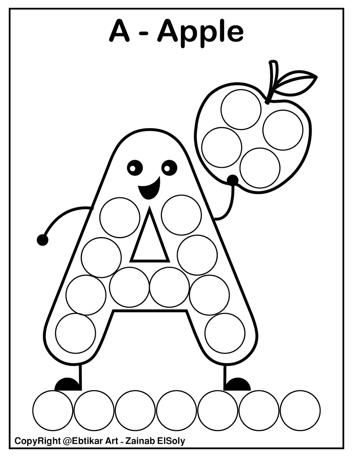 Set Of Abc Dot Marker Coloring Pages in Printable Dot Letters For Preschool
