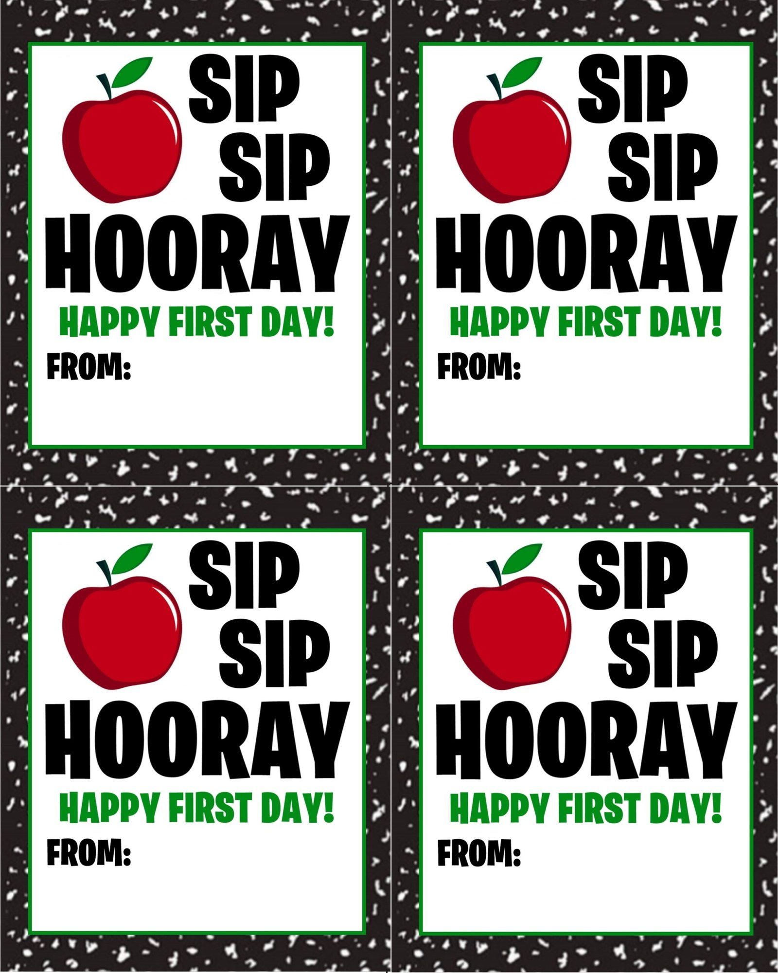Sip Sip Hooray! Happy First Day! for Sip Sip Hooray Free Printable