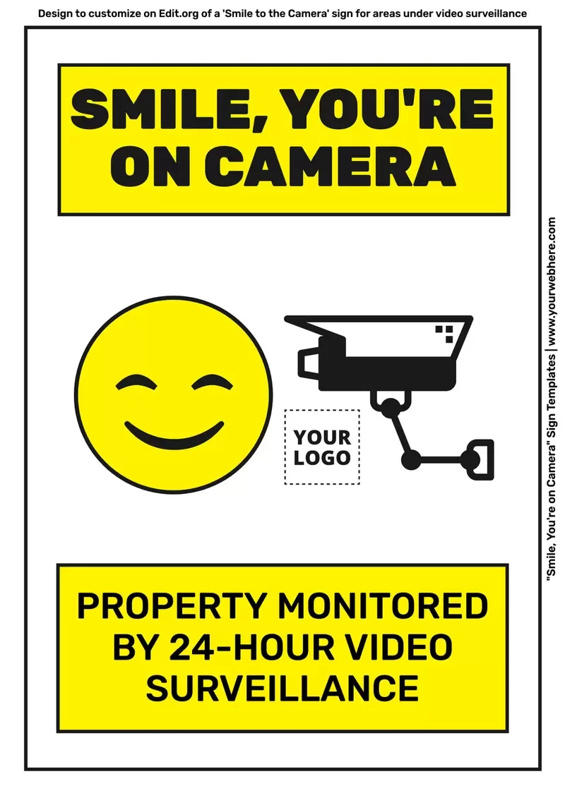 Smile, You Are On Camera Sign Templates intended for Smile You Re on Camera Sign Printable Free
