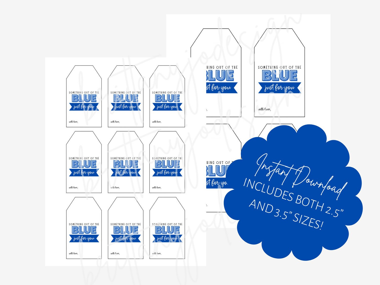 Something Out Of The Blue Gift Tags, Feeling Blue Gift, Just For intended for A Little Something Out Of The Blue Printable