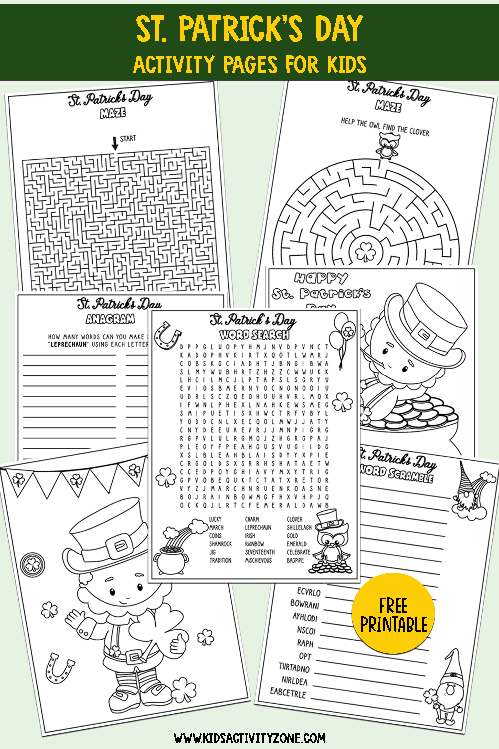 St. Patricks Day Activities Printable - Kids Activity Zone within St Patrick's Day Activities Printables