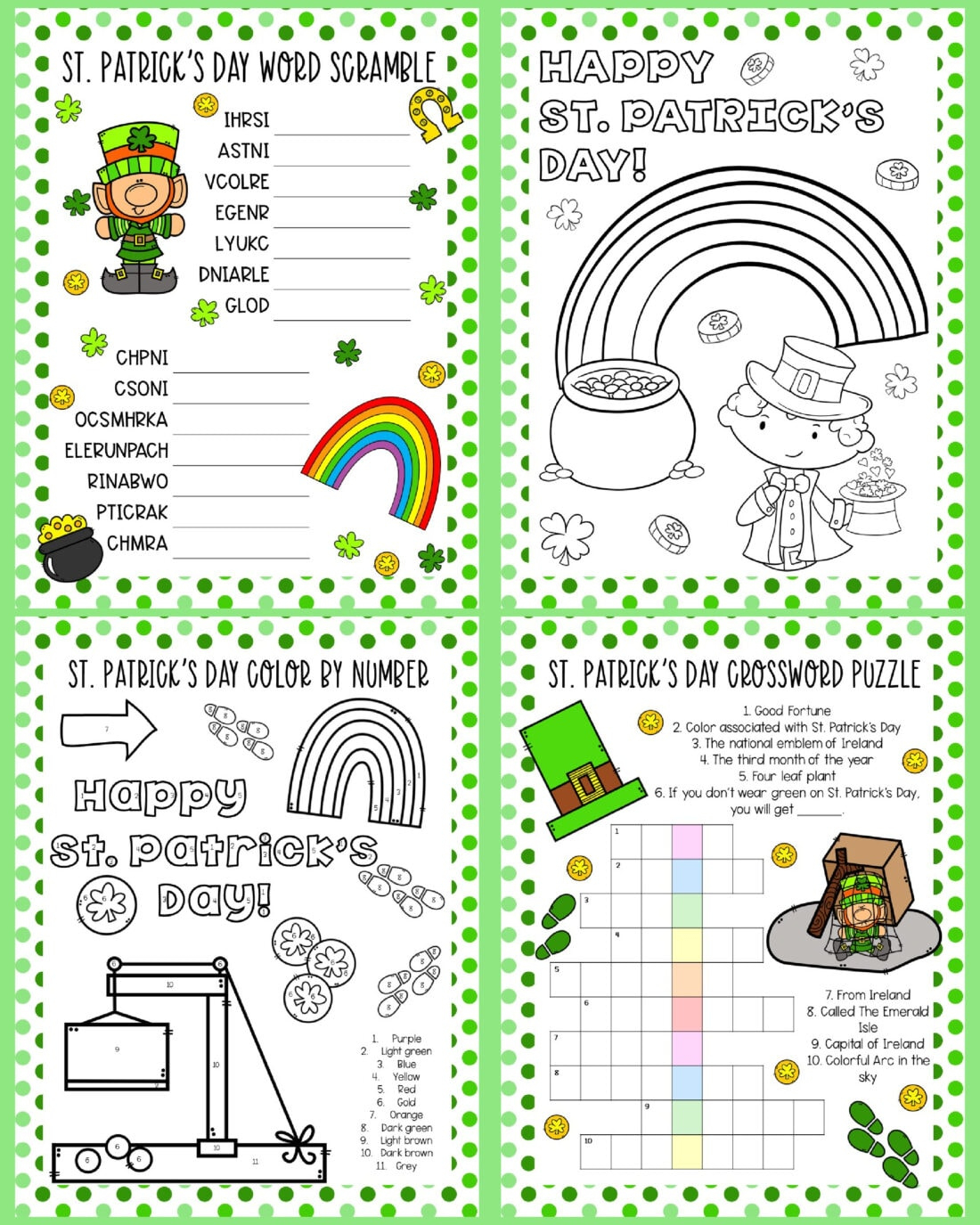 St. Patrick'S Day Activity Sheets - Craftsamanda - Free Printables with regard to St Patrick'S Day Activities Printables