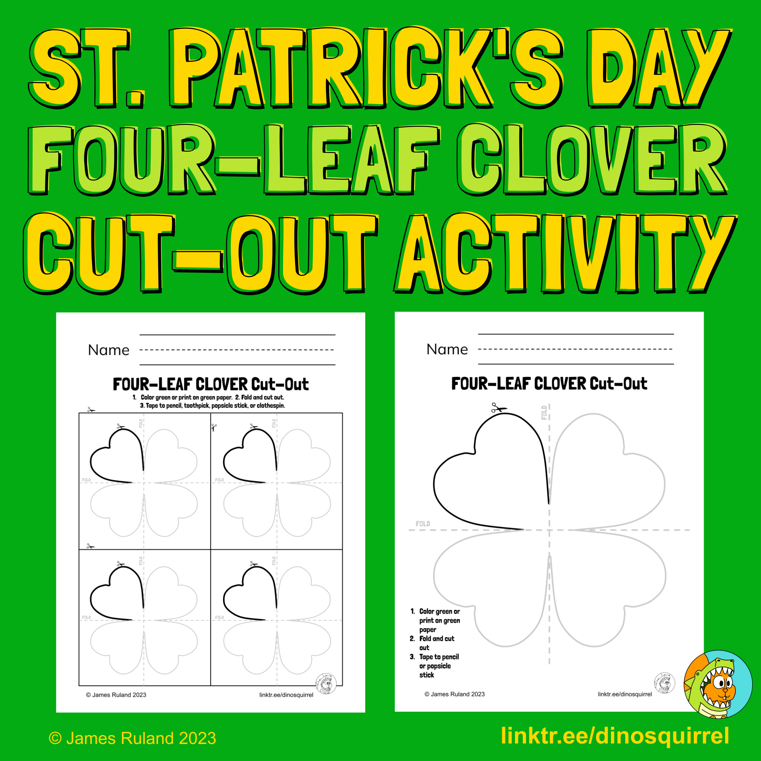 St. Patrick'S Day, St. Pattys Day - Classroom Decorations - Four in St Patrick's Day Clover Printable