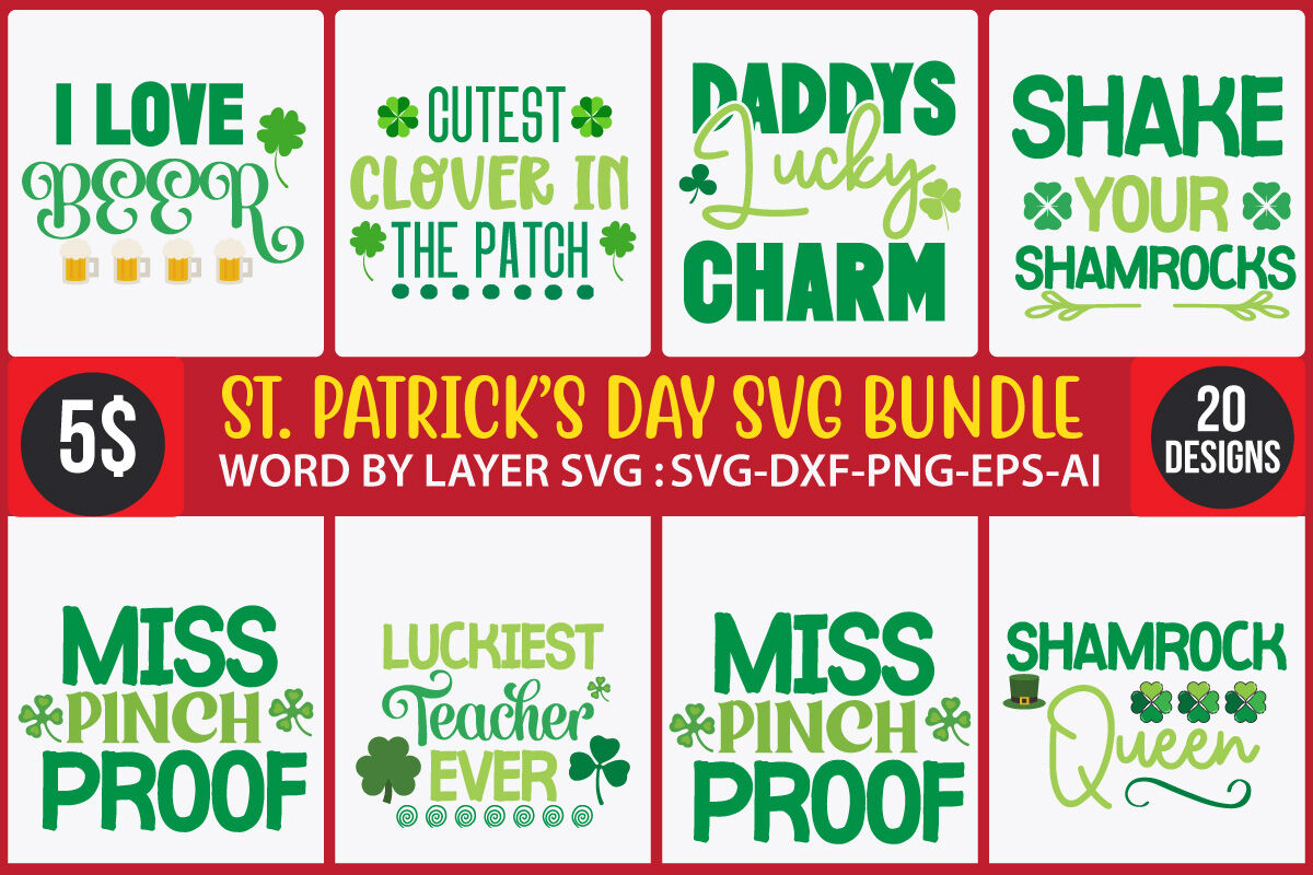 St. Patrick'S Day Svg Bundle,Svgs,Quotes-And-Sayings,Food-Drink with St Patrick'S Day Clover Printable