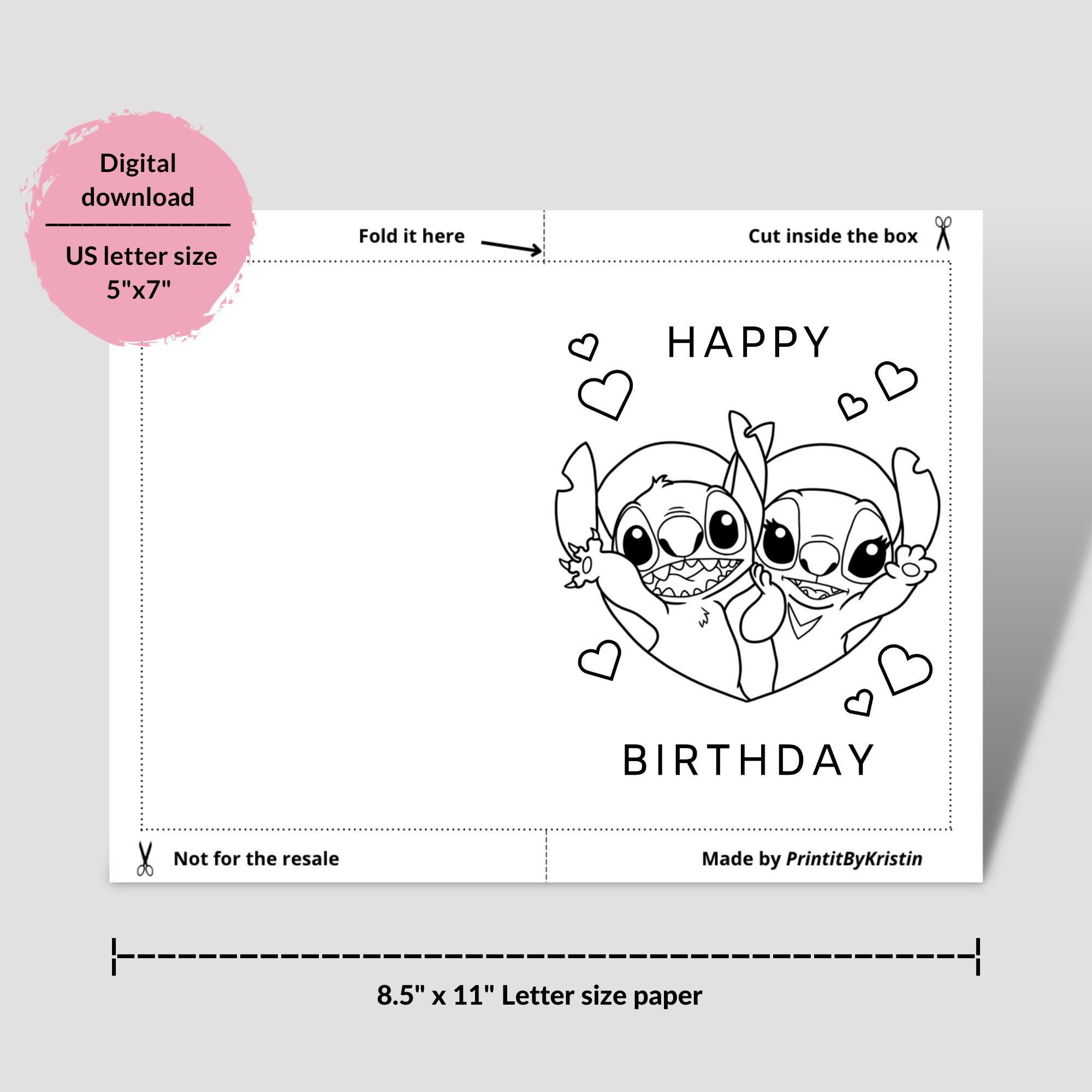 Stitch Coloring Pages. Printable Stitch Birthday Cards. Lilo And intended for Stitch Birthday Card Printable Free