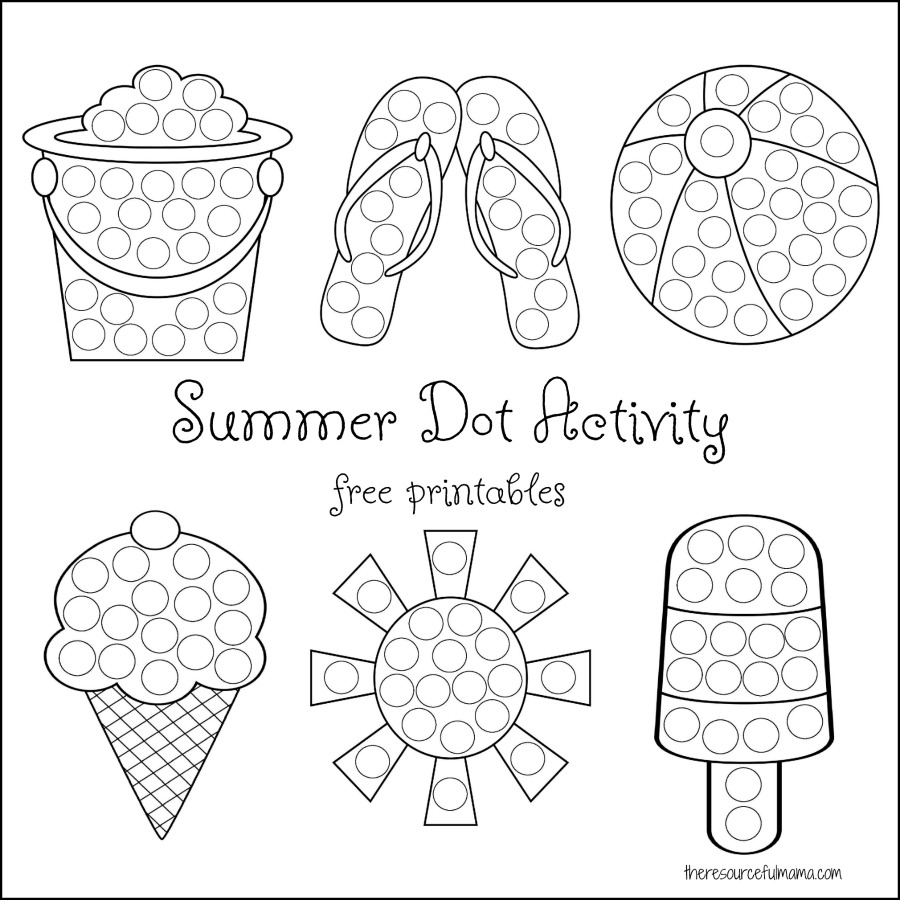 Summer Dot Activity {Free Printables} - The Resourceful Mama in Summer Dot to Dot Free Printable
