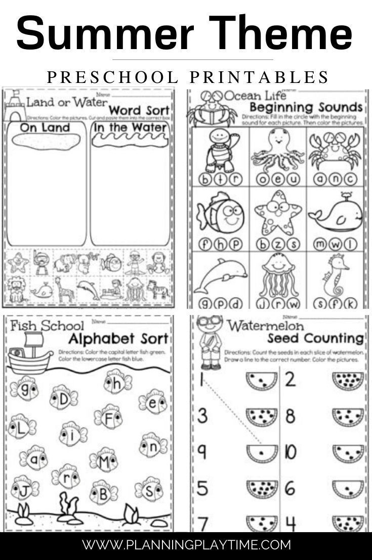 Summer Preschool Worksheets pertaining to Free Printable Preschool Summer Worksheets