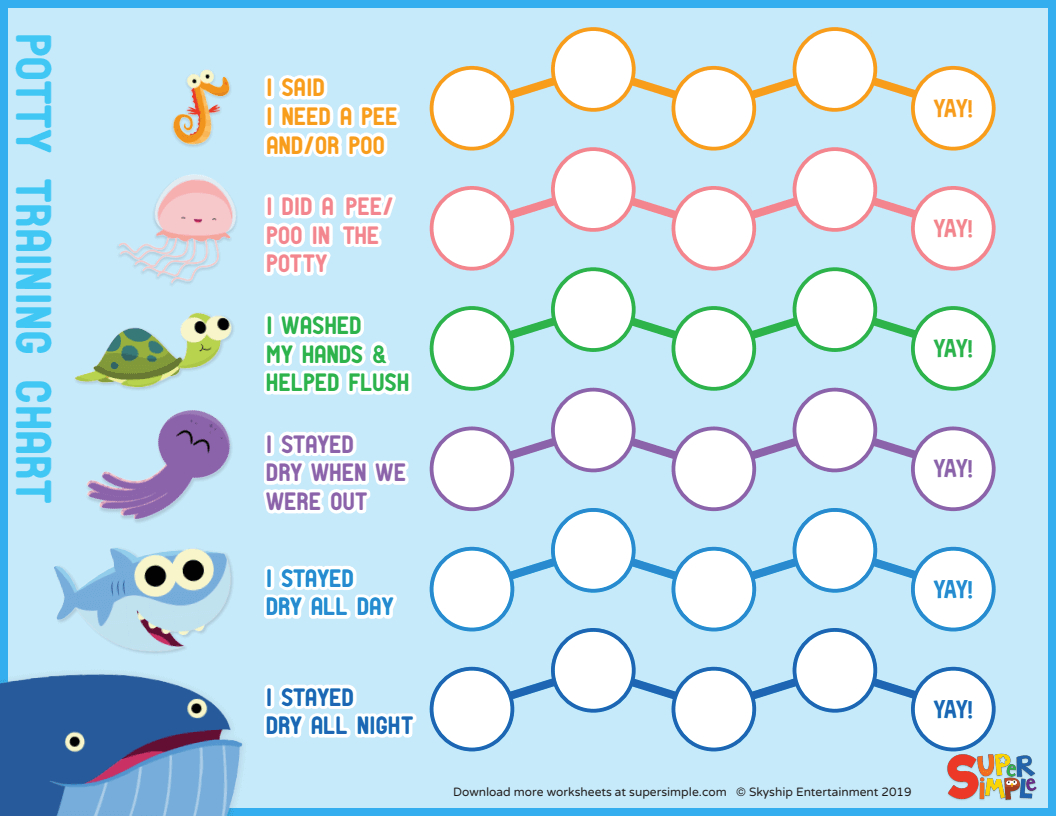 Super Simple Potty Training Chart - Super Simple in Potty Sticker Chart Printable Free