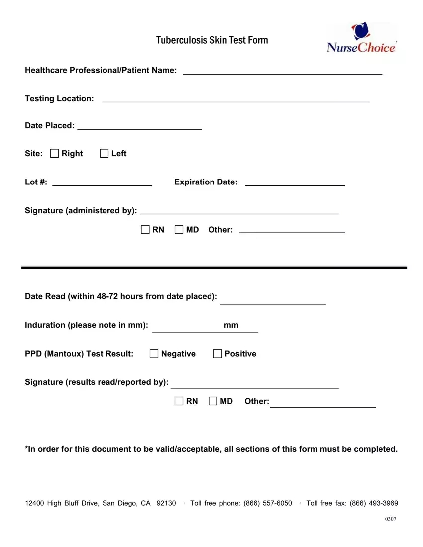 Tb Skin Test Form ≡ Fill Out Printable Pdf Forms Online inside Free Printable Tb Test Form For Employment