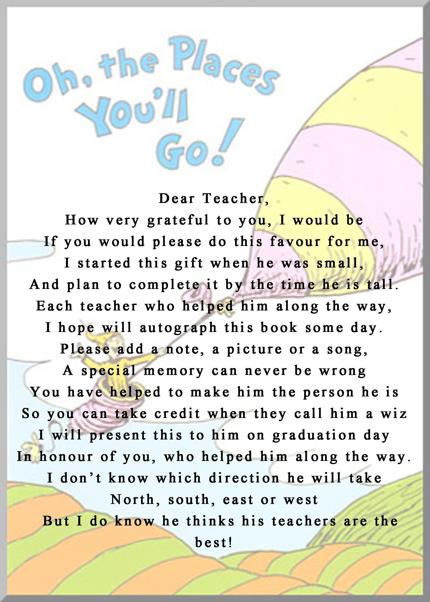 Teacher Printable Oh The Places You Ll Go - Printable Alphabet Charts inside Teacher Printable Oh The Places You Ll Go