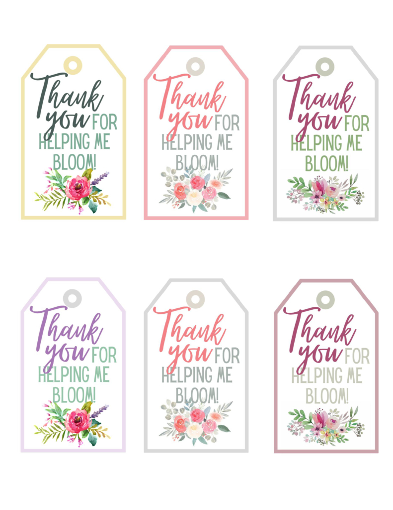 Thank You For Helping Me Bloom Teacher Gift Free Printable within Thanks For Helping Me Bloom Free Printable