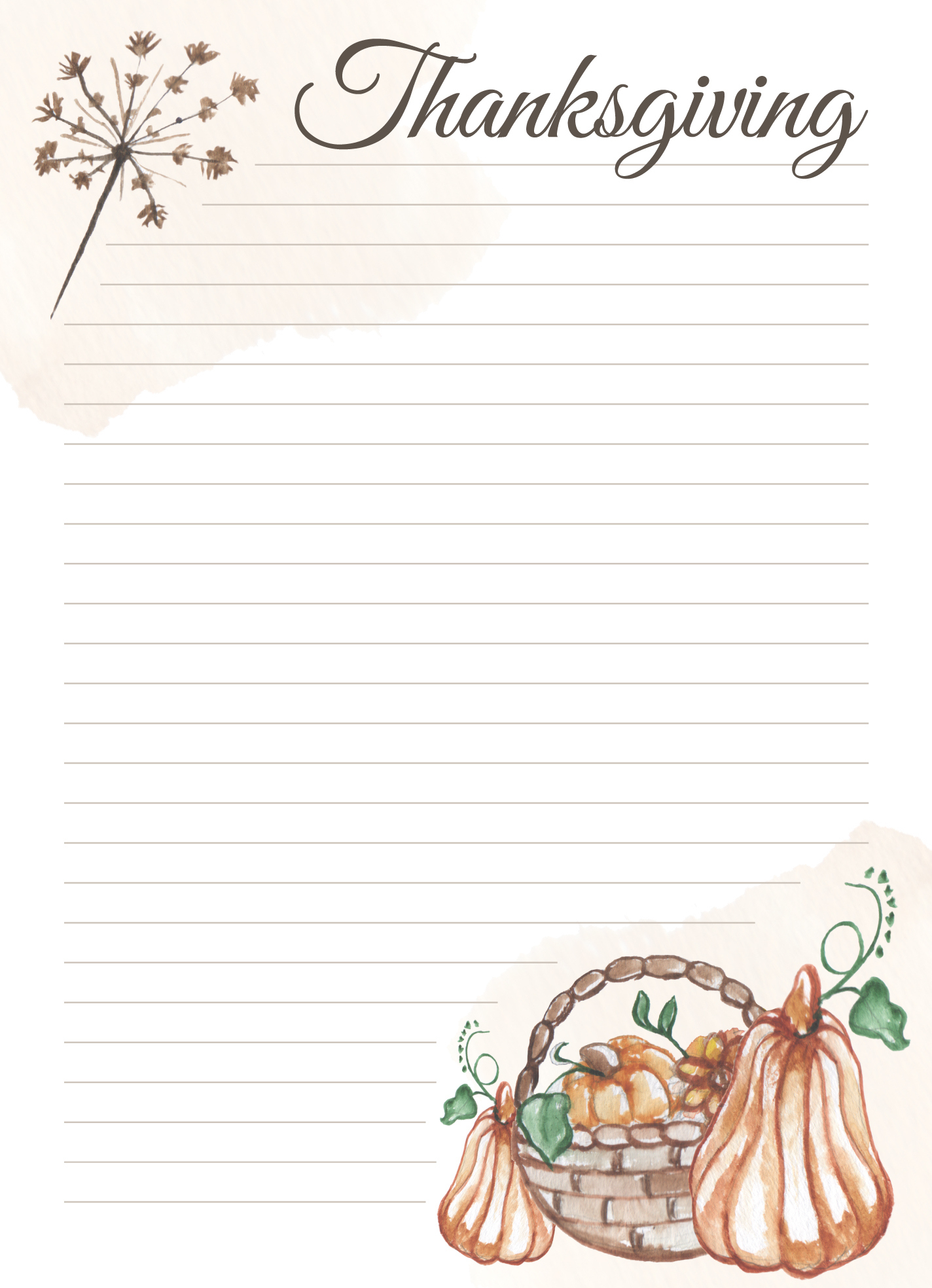 Thanksgiving Lined Paper Free Google Docs Template - Gdoc.io with regard to Thanksgiving Writing Paper Free Printable