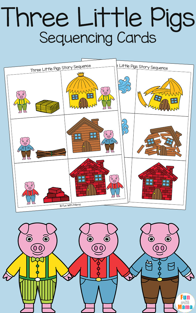 Three Little Pigs Sequencing Cards - Fun With Mama regarding Printable The Three Little Pigs Story