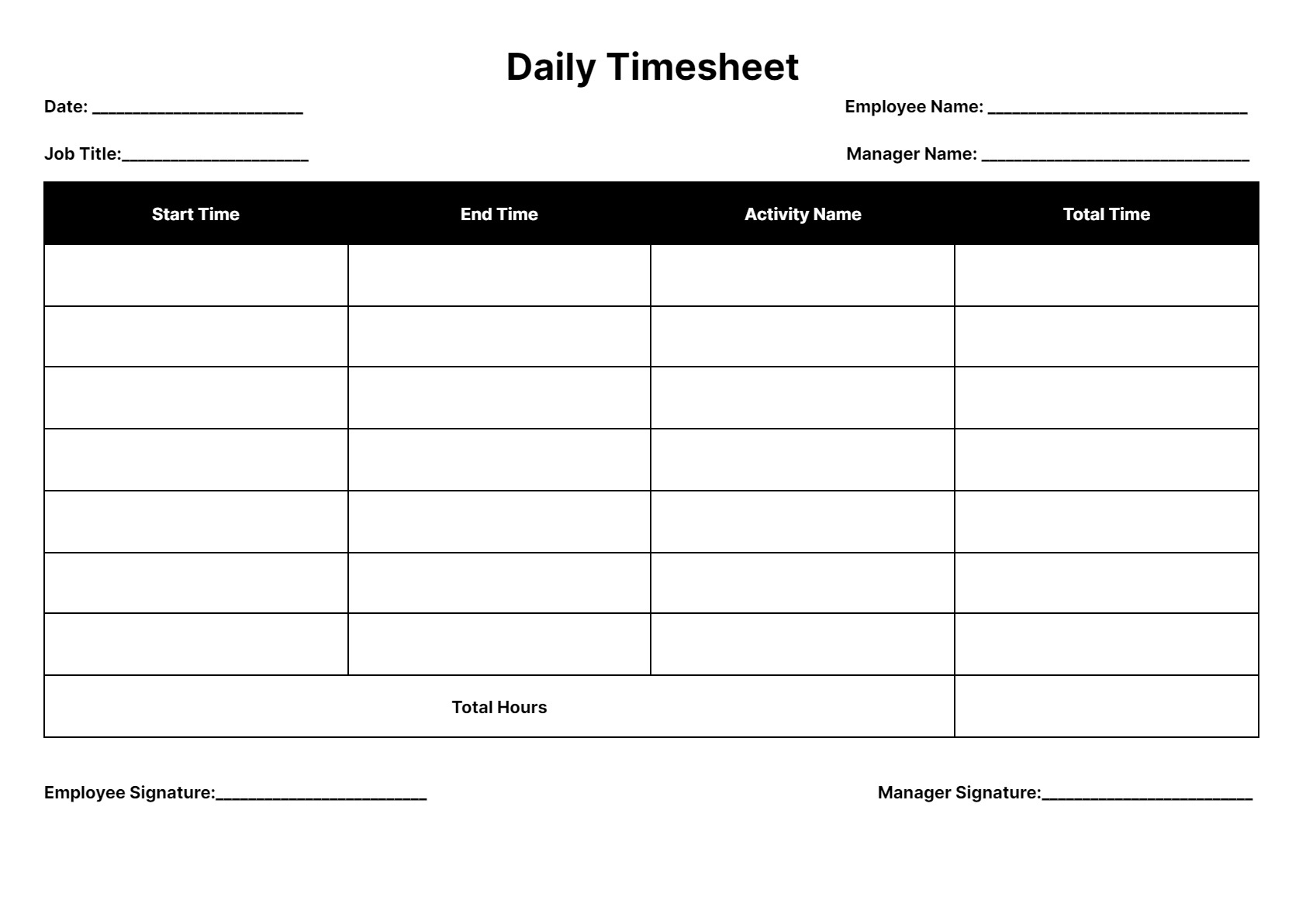 Timesheet Templates: Download &Amp; Print For Free! - Worksheets throughout Free Time Card Template Printable
