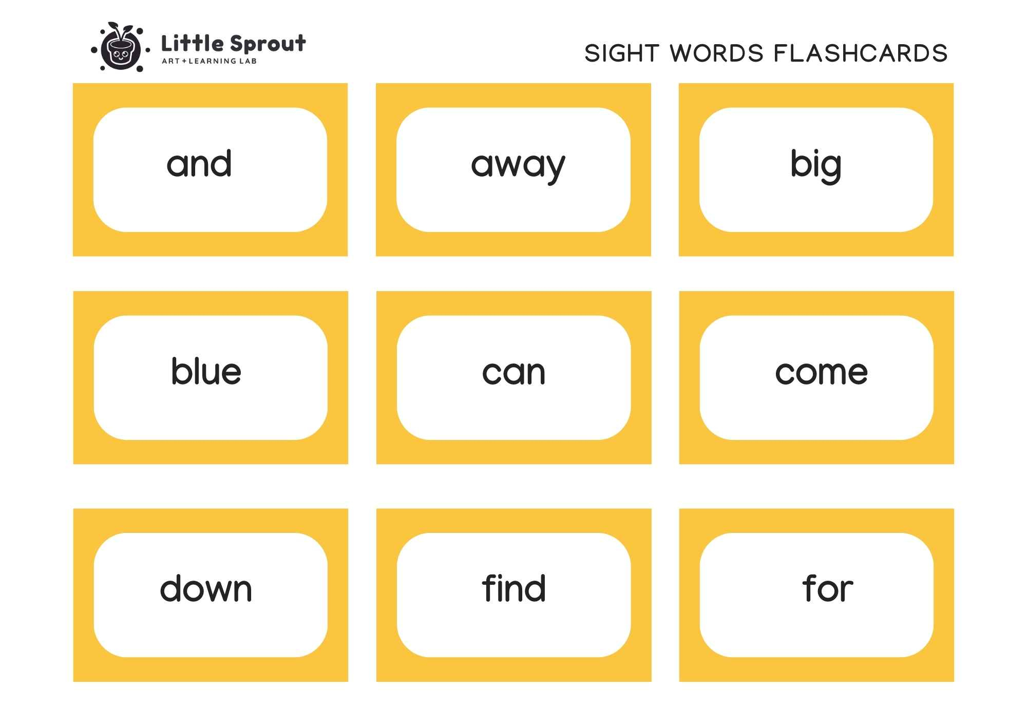 Top Dolch Sight Words Printable Flash Cards | Little Sprout intended for Free Printable Sight Word Flash Cards