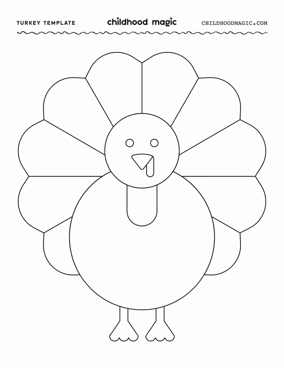 Turkey Template - Childhood Magic with Turkey Template Printable Free Download