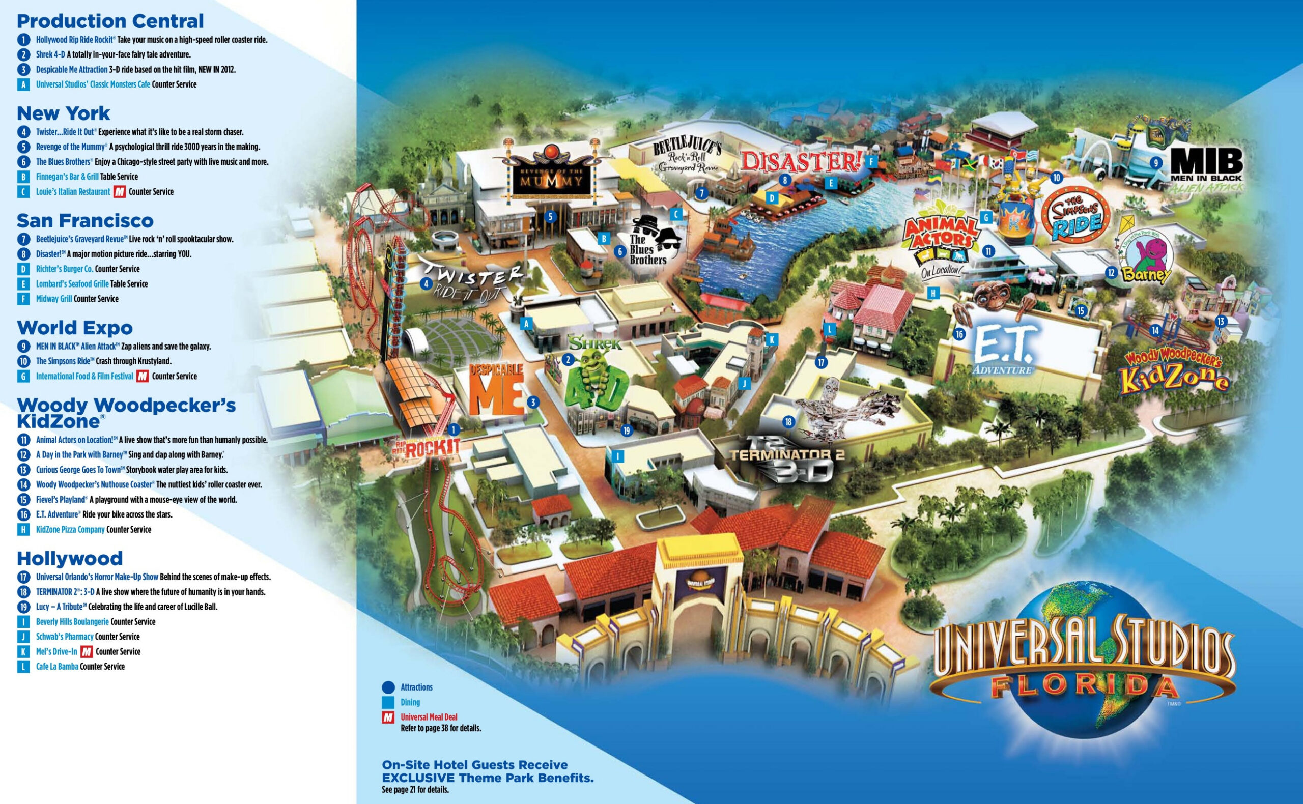 Universal Studios Florida Map - Orlando - Ontheworldmap within Printable Map Universal Studios Orlando
