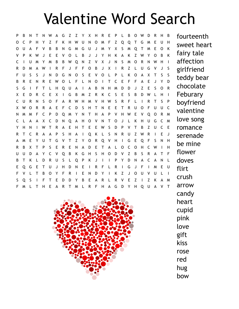 Valentine Word Search - Wordmint pertaining to Valentine'S Day Printable Word Search
