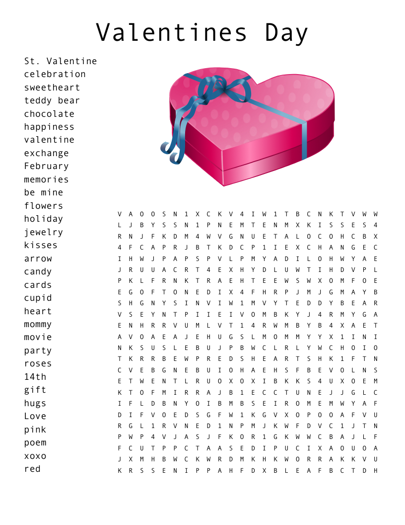 Valentine Word Search - Wordmint with regard to Valentine'S Day Printable Word Search