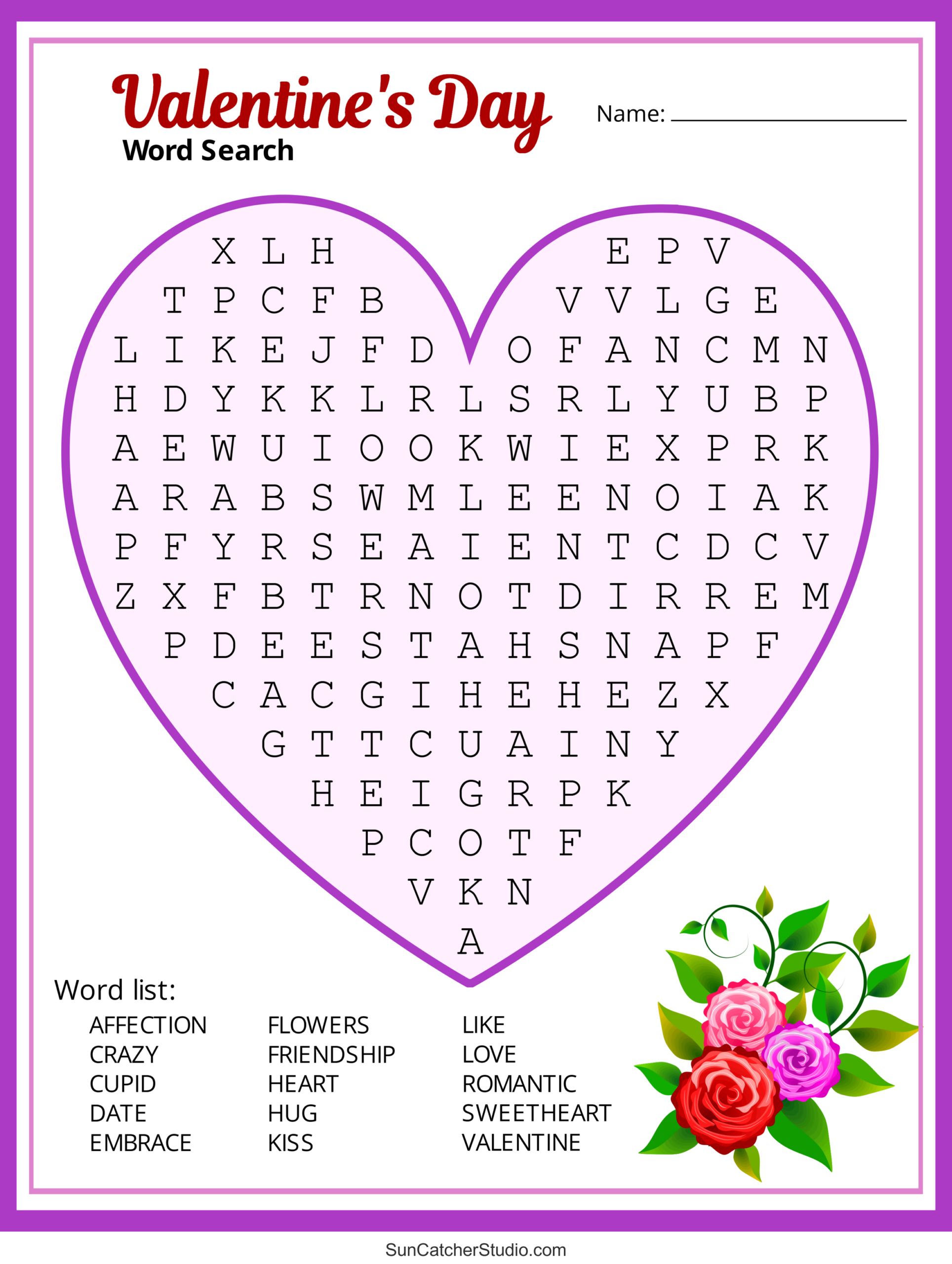 Valentine'S Day Word Search (Free Printable Pdf Puzzles) – Free regarding Valentine'S Day Printable Word Search