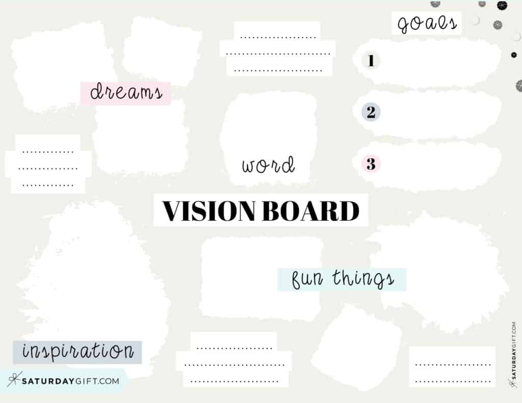 Vision Board Template - 27 Cute (&Free) Dream Board Printables with Vision Board Templates Free Printable